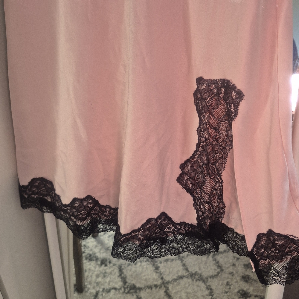 ANN SUMMERS Selena Lace Trim Satin Chemise In Blush Sz 10 ***Has Deffect - Picture 7 of 10